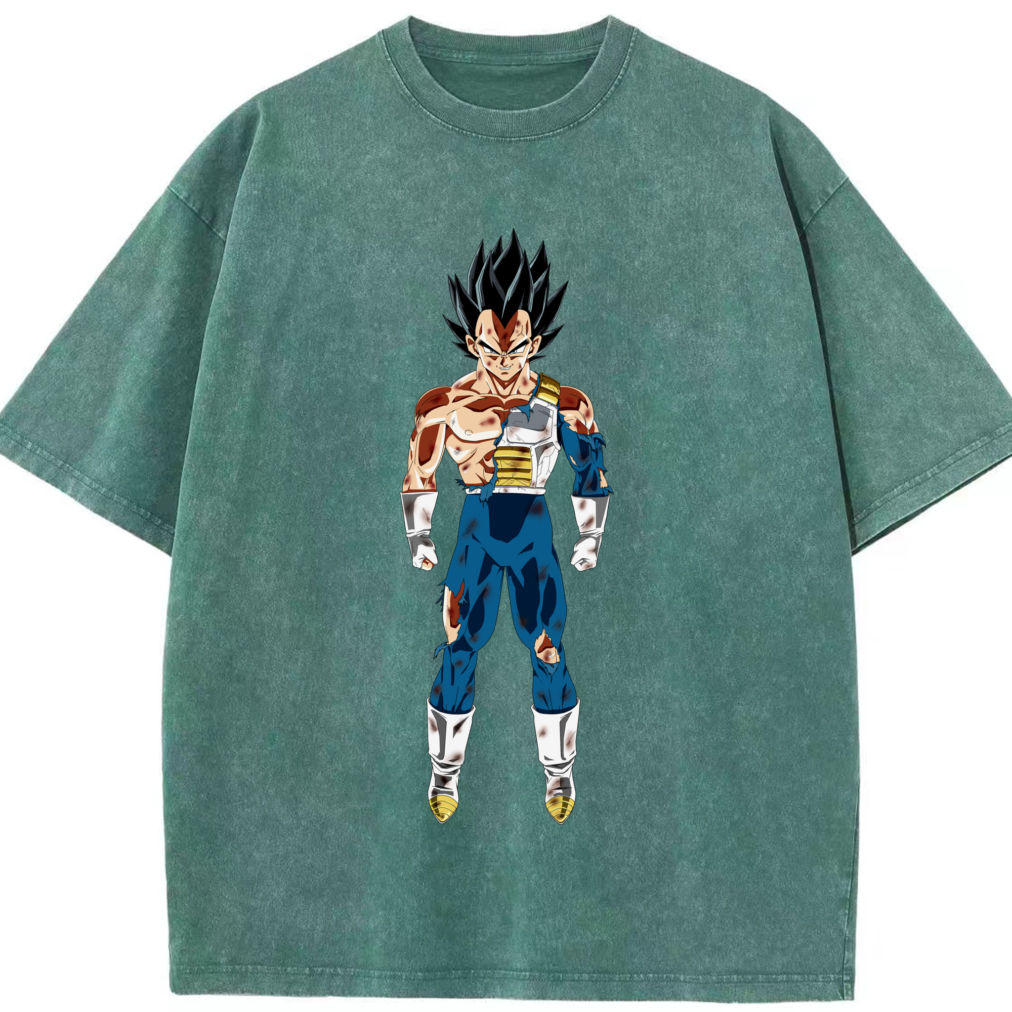 （画像用） ドラゴンボール ベジータ四世（Bejīta Yonsei）DRAGON BALL Vegeta IV 綿100% ヴィンテージ風 半袖Tシャツ（フロントプリント）